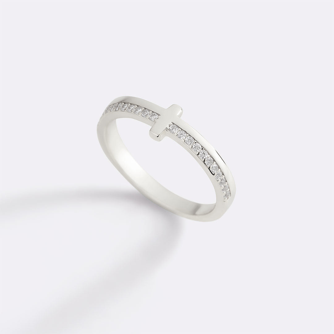Lass Gott die Kontrolle haben Goldenes Kreuz Ring
