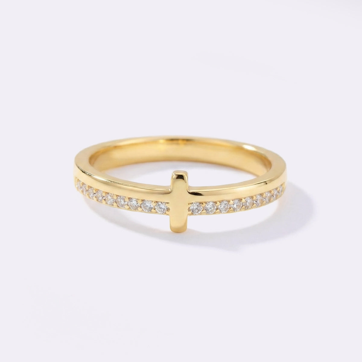 Lass Gott die Kontrolle haben Goldenes Kreuz Ring