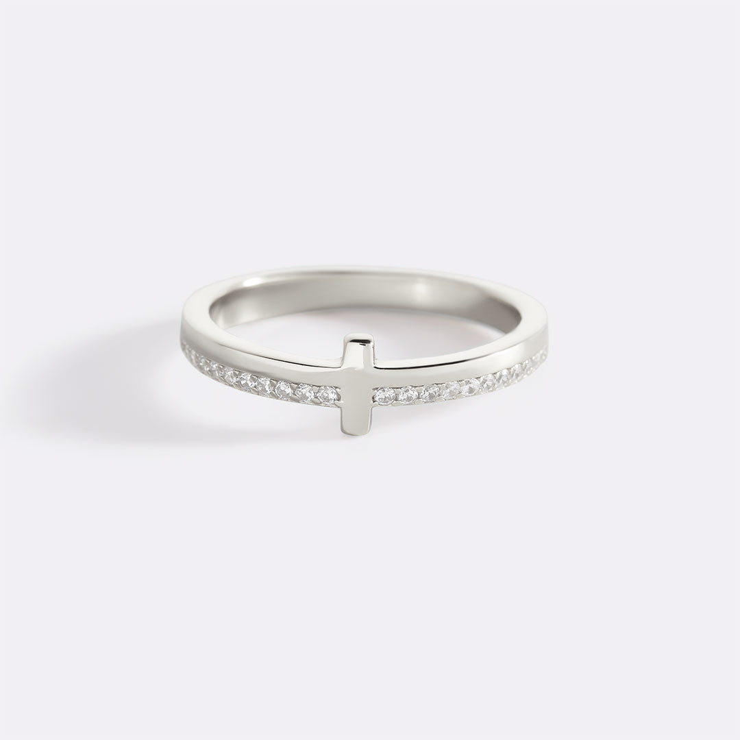 Lass Gott die Kontrolle haben Goldenes Kreuz Ring