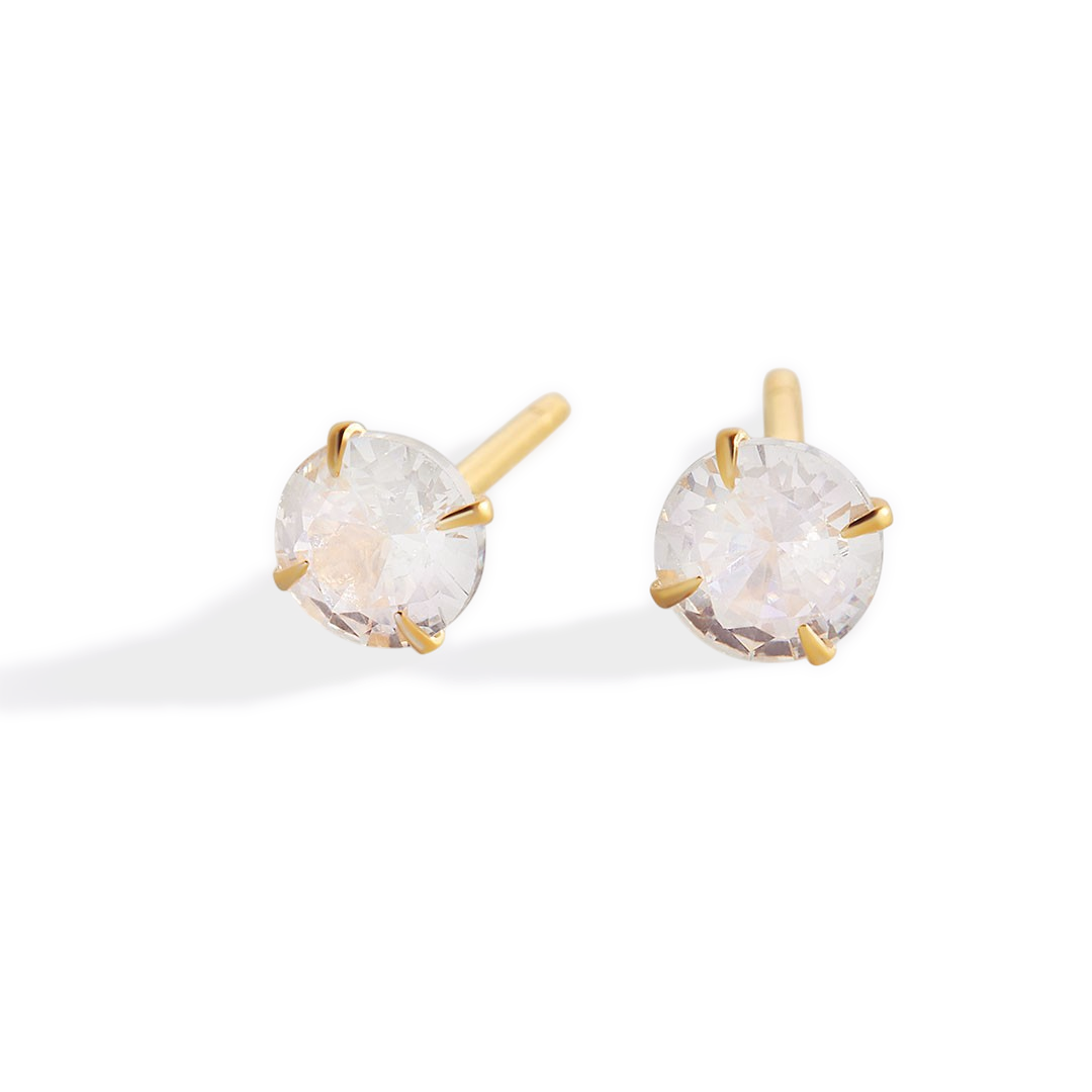4mm Classic Solitaire Studs earrings — Vanny Jewels