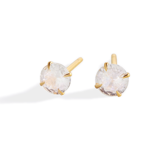 4mm Classic Solitaire Studs earrings — Vanny Jewels