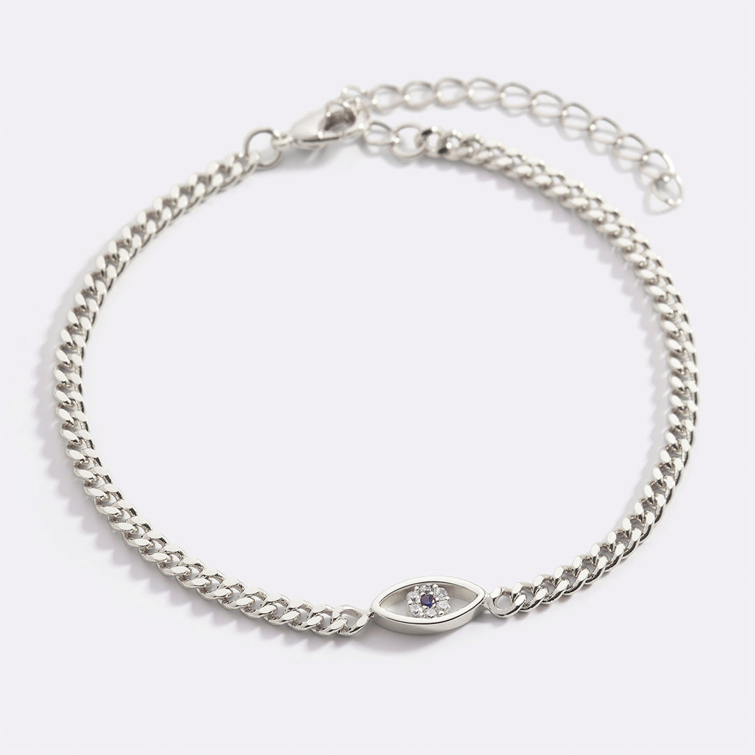 Zierliches Kubanisches Gliederarmband mit Bösem Blick