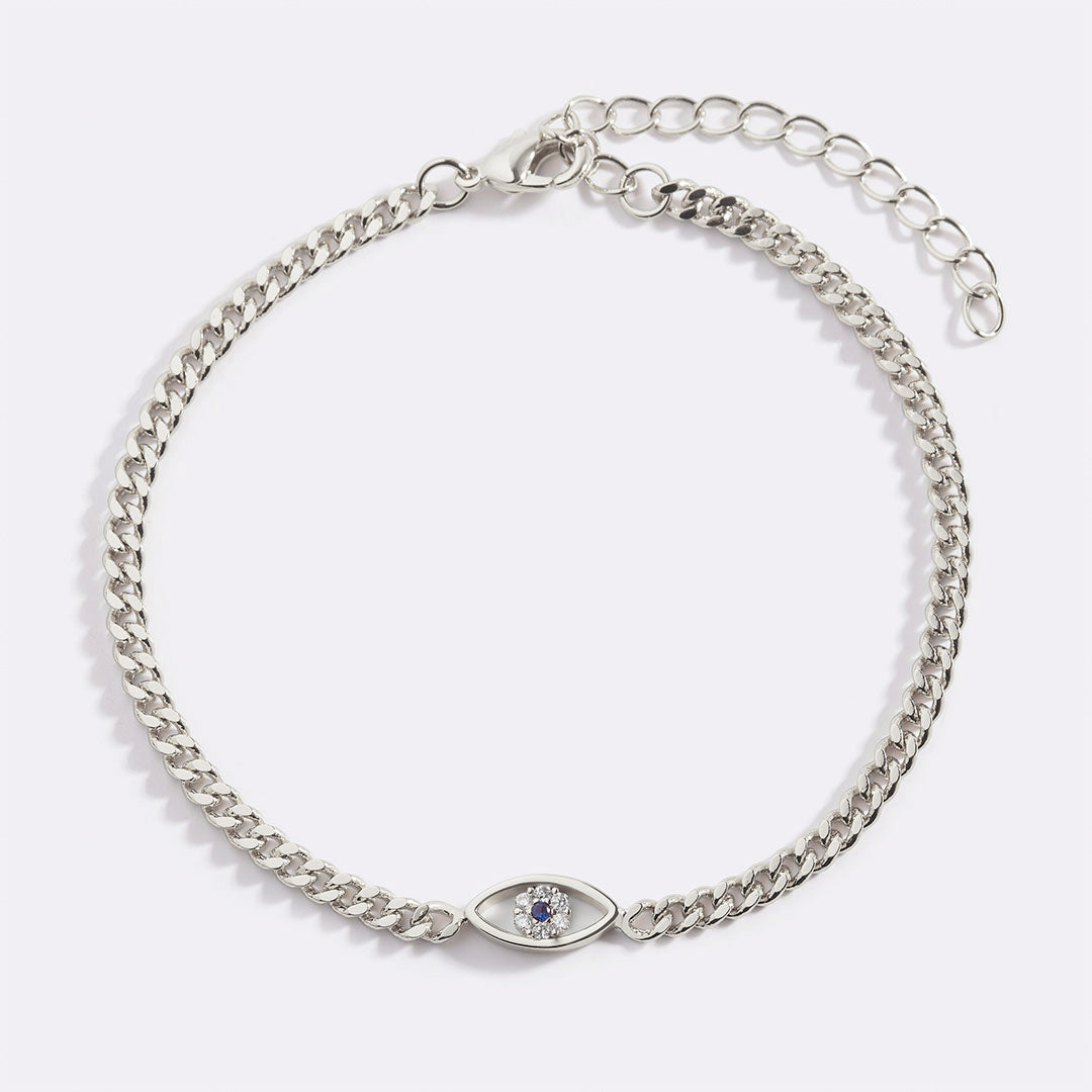 Zierliches Kubanisches Gliederarmband mit Bösem Blick
