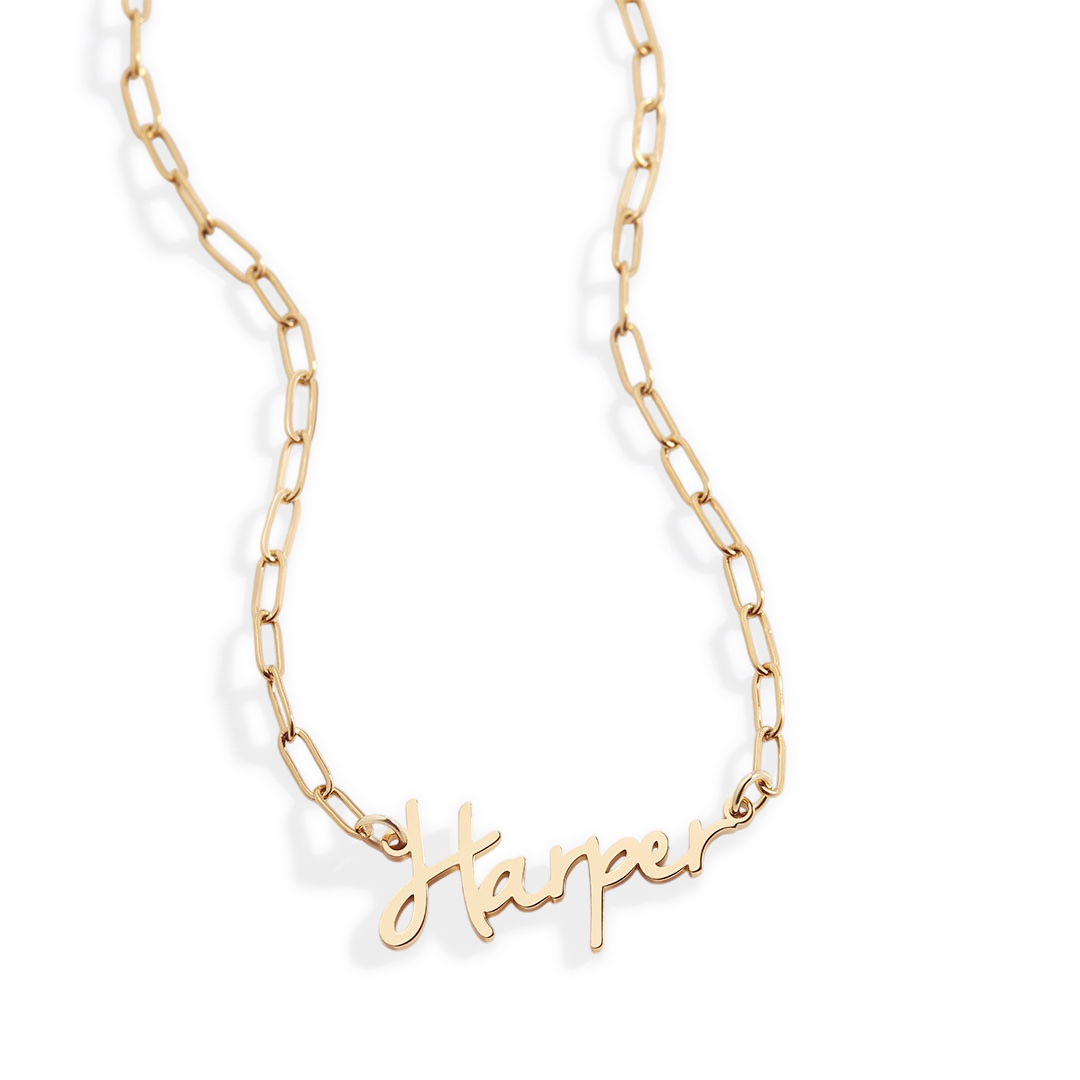 Fairy Name Necklace with Paperclip Chain — Vanny Jewels