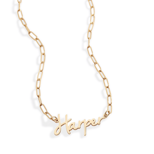 Fairy Name Necklace with Paperclip Chain — Vanny Jewels