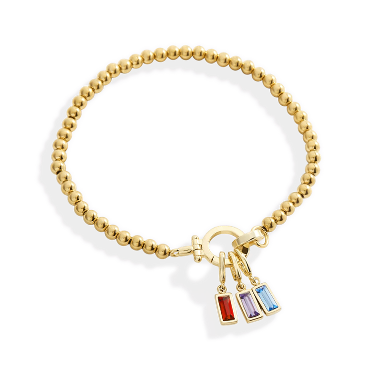 Mint Beaded Birthstone Charm Bracelet — Vanny Jewels