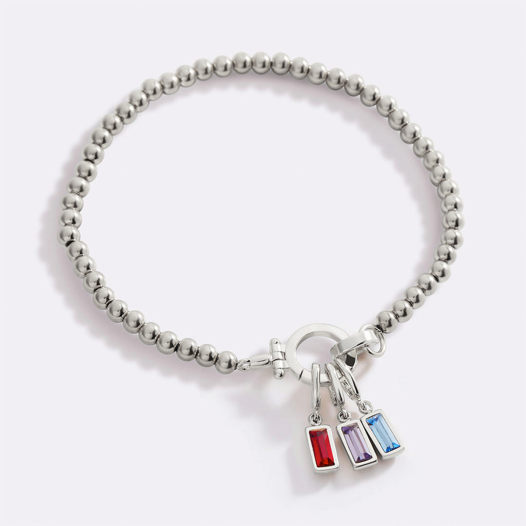 Minzfarbenes Perlen-Geburtsstein-Charm-Armband