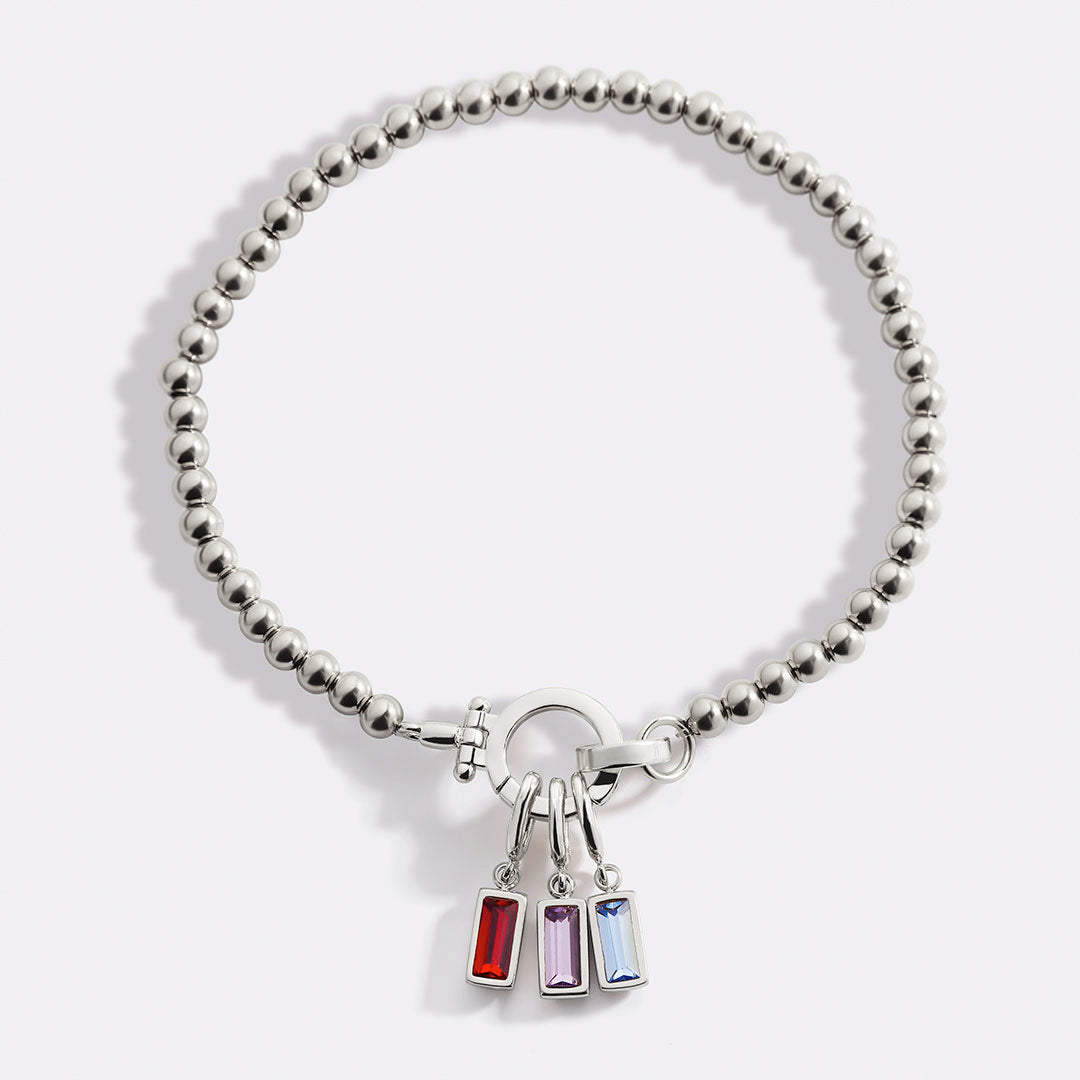 Minzfarbenes Perlen-Geburtsstein-Charm-Armband