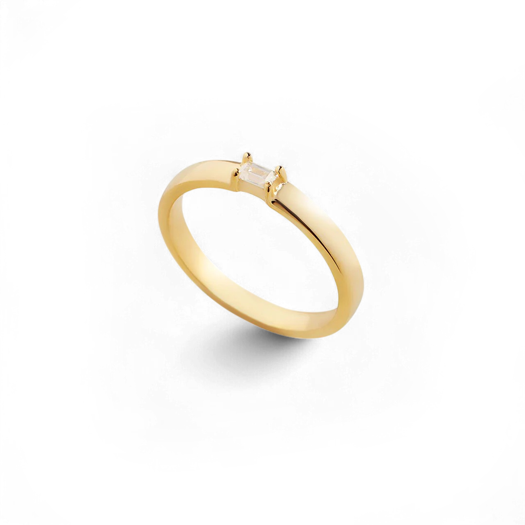 Baguette Diamond Band Ring in Rose Gold — Vanny Jewels