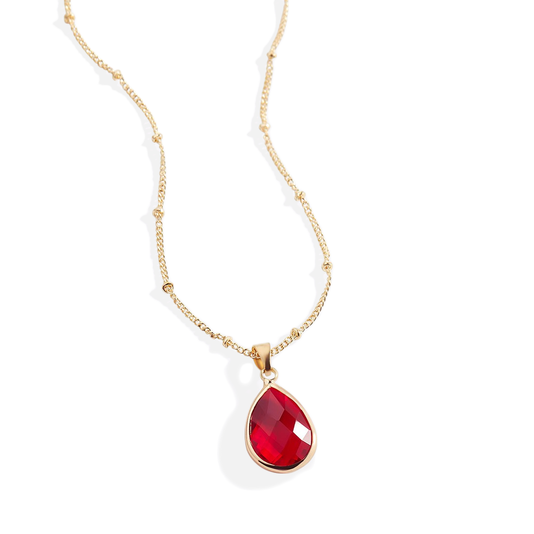 Birthstone Drop Pendant Necklace — Vanny Jewels