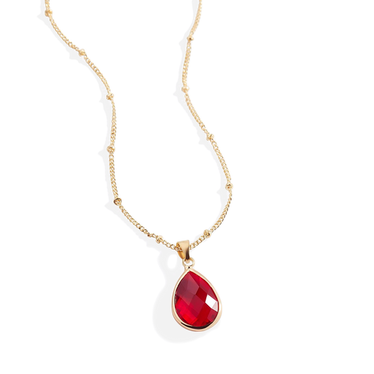 Birthstone Drop Pendant Necklace — Vanny Jewels