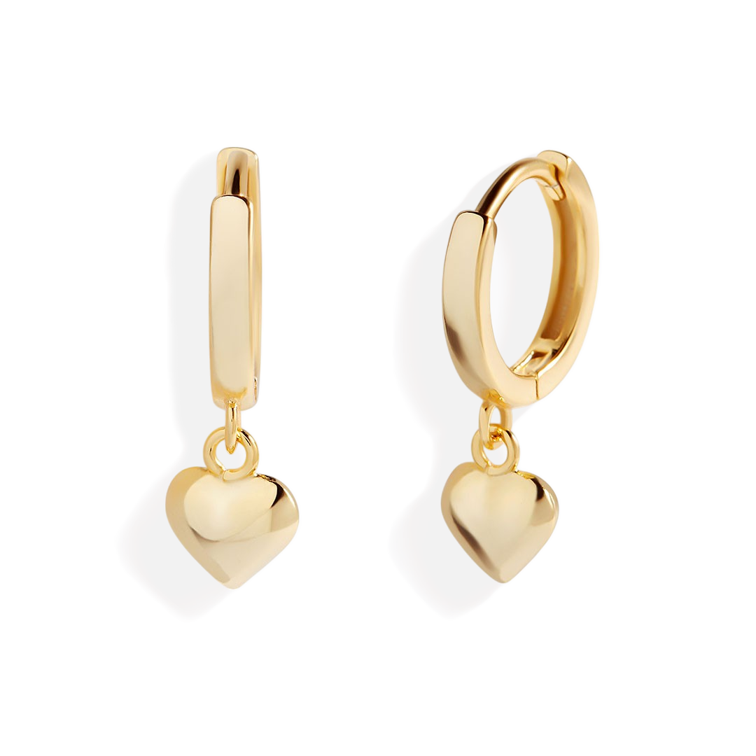 Dainty Heart Hoop Earrings — Vanny Jewels