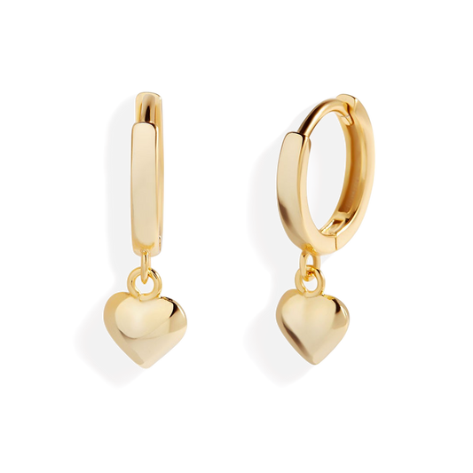 Dainty Heart Hoop Earrings — Vanny Jewels