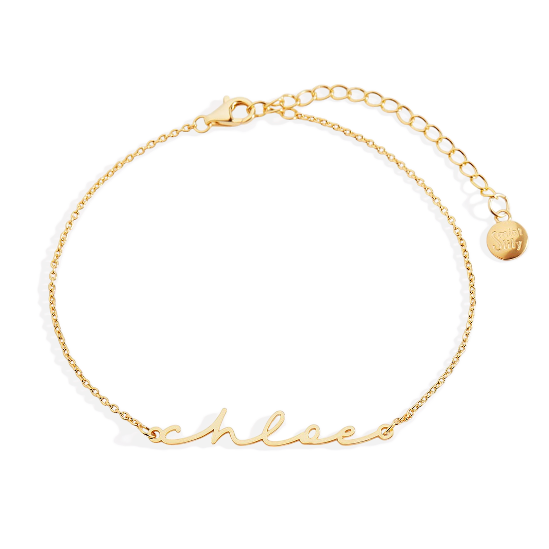 Dainty Script Name Bracelet — Vanny Jewels