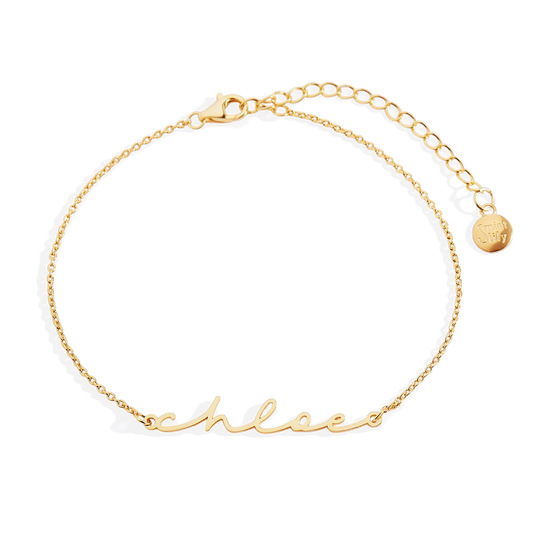 Dainty Script Name Bracelet — Vanny Jewels