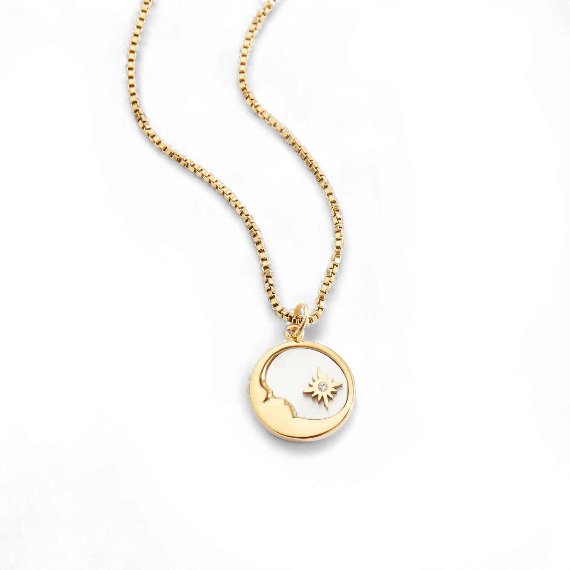 Mother of Pearl Moon Pendant Necklace — Vanny Jewels