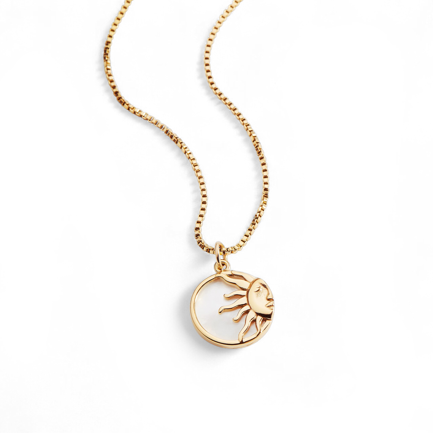 Enamel Sun Pendant Necklace — Vanny Jewels