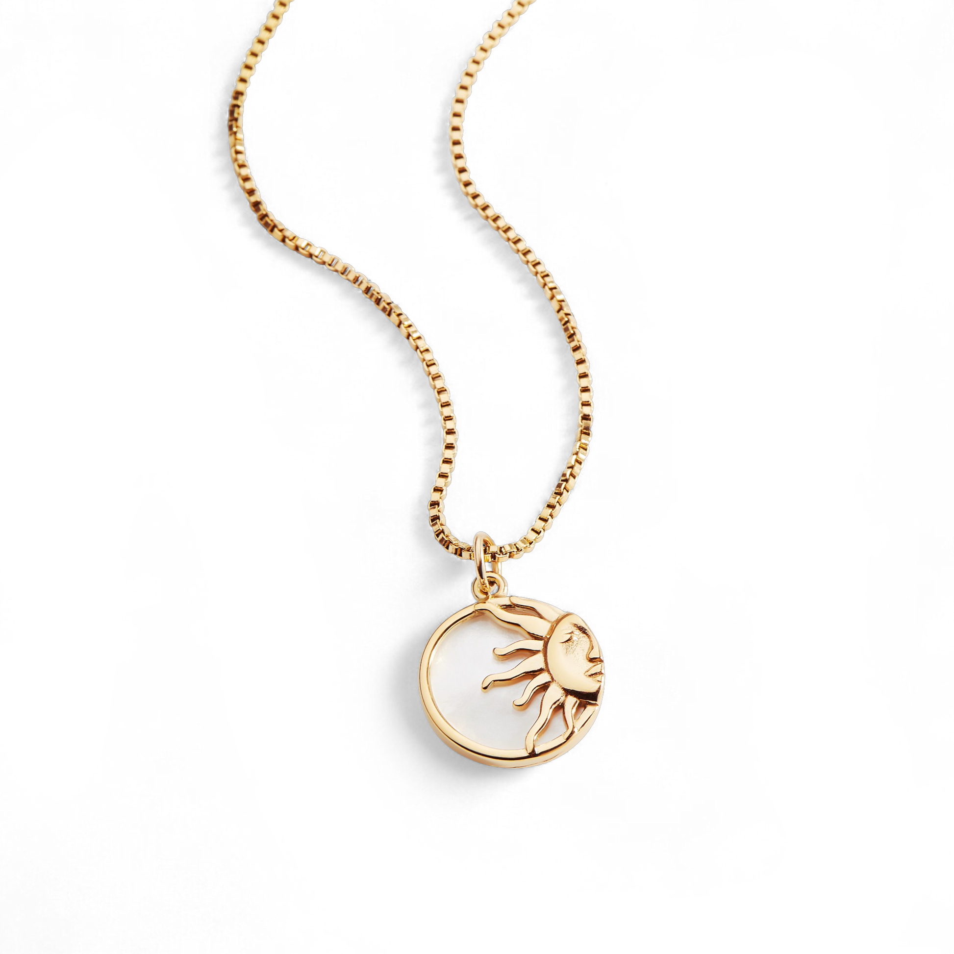 Enamel Sun Pendant Necklace — Vanny Jewels