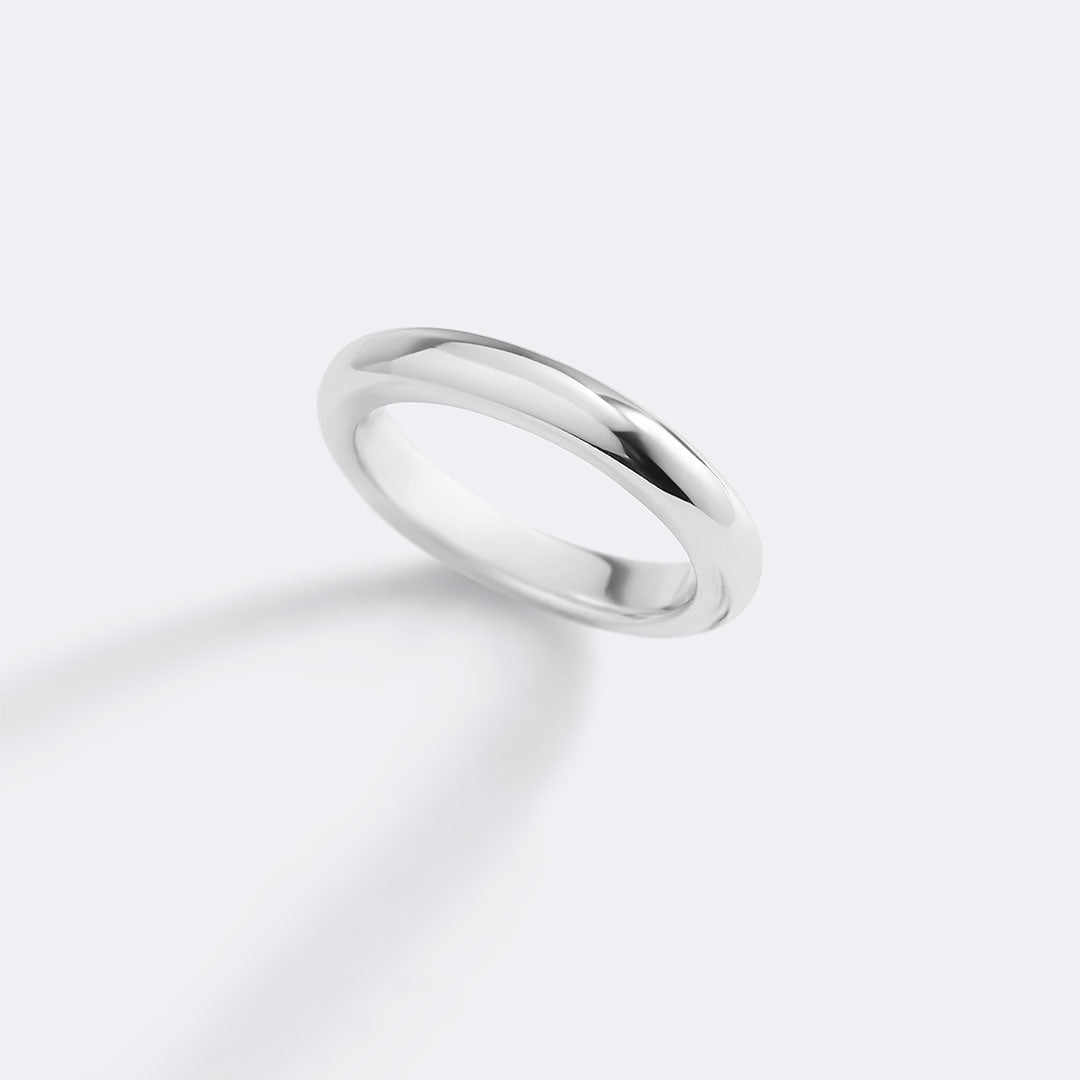 Half Round Band Stacking Ring in 925 sterling silver