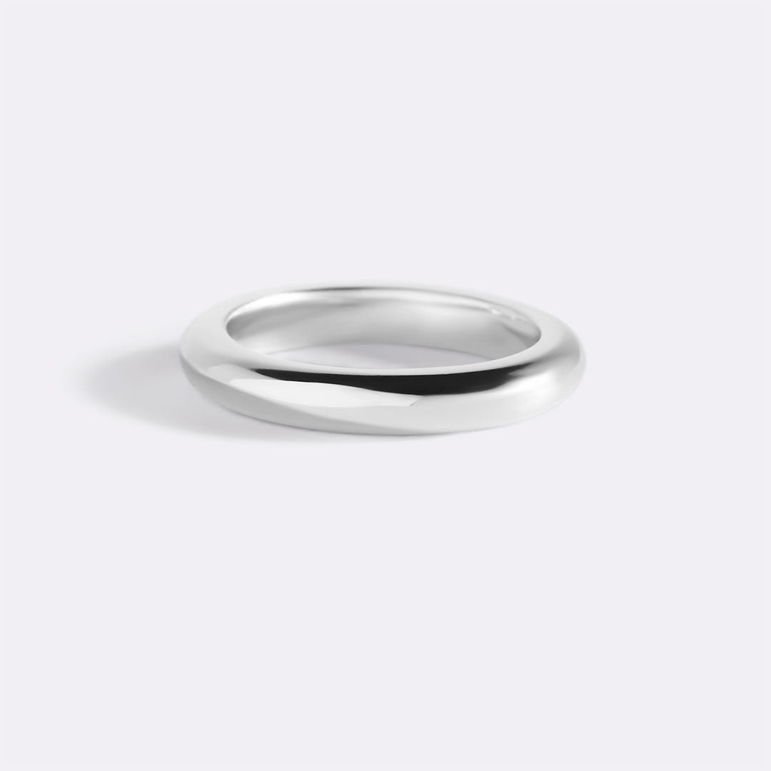 Half Round Band Stacking Ring in 925 sterling silver