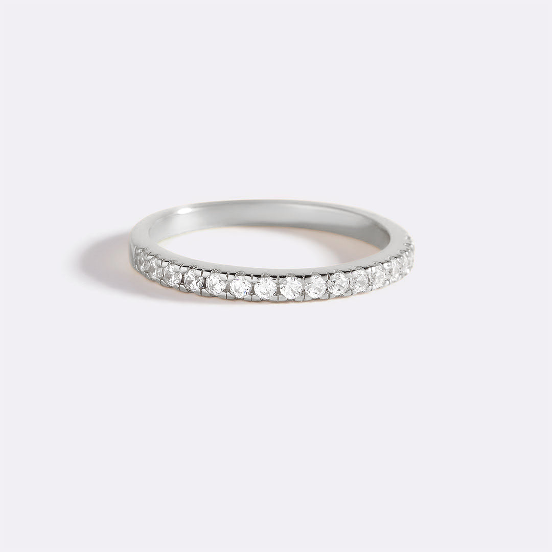 Micro Pavé Eternity Stacking Ring in 925 sterling silver