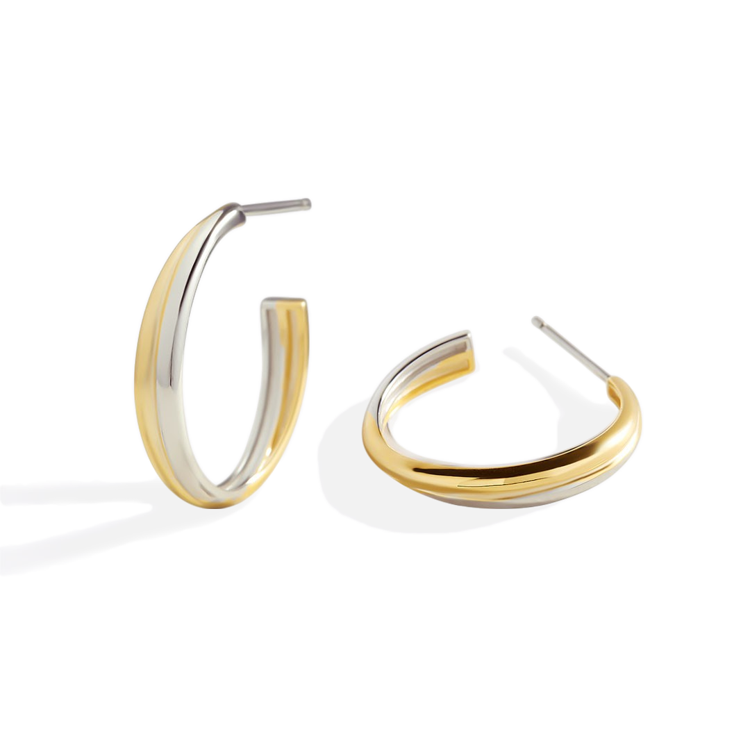 Mixed Metal Crossover Earrings — Vanny Jewels
