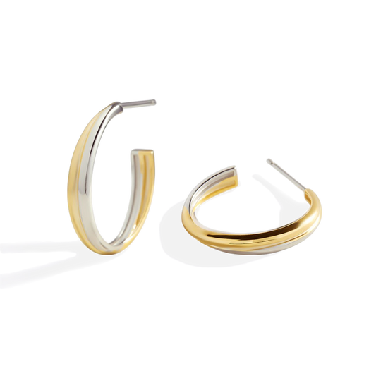 Mixed Metal Crossover Earrings — Vanny Jewels
