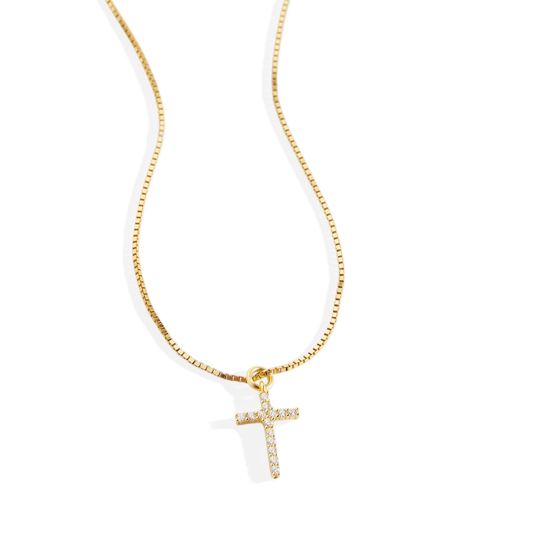 Pave Cross Necklace — Vanny Jewels