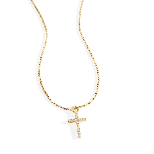 Pave Cross Necklace — Vanny Jewels