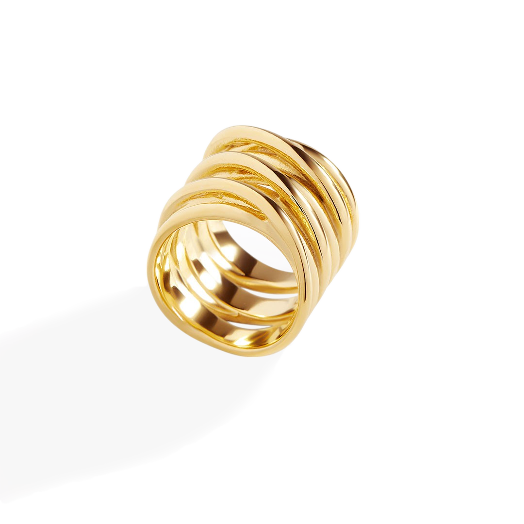 Statement Gold Coil Ring — Vanny Jewels