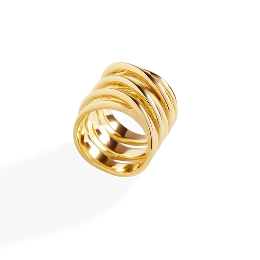 Statement Gold Coil Ring — Vanny Jewels