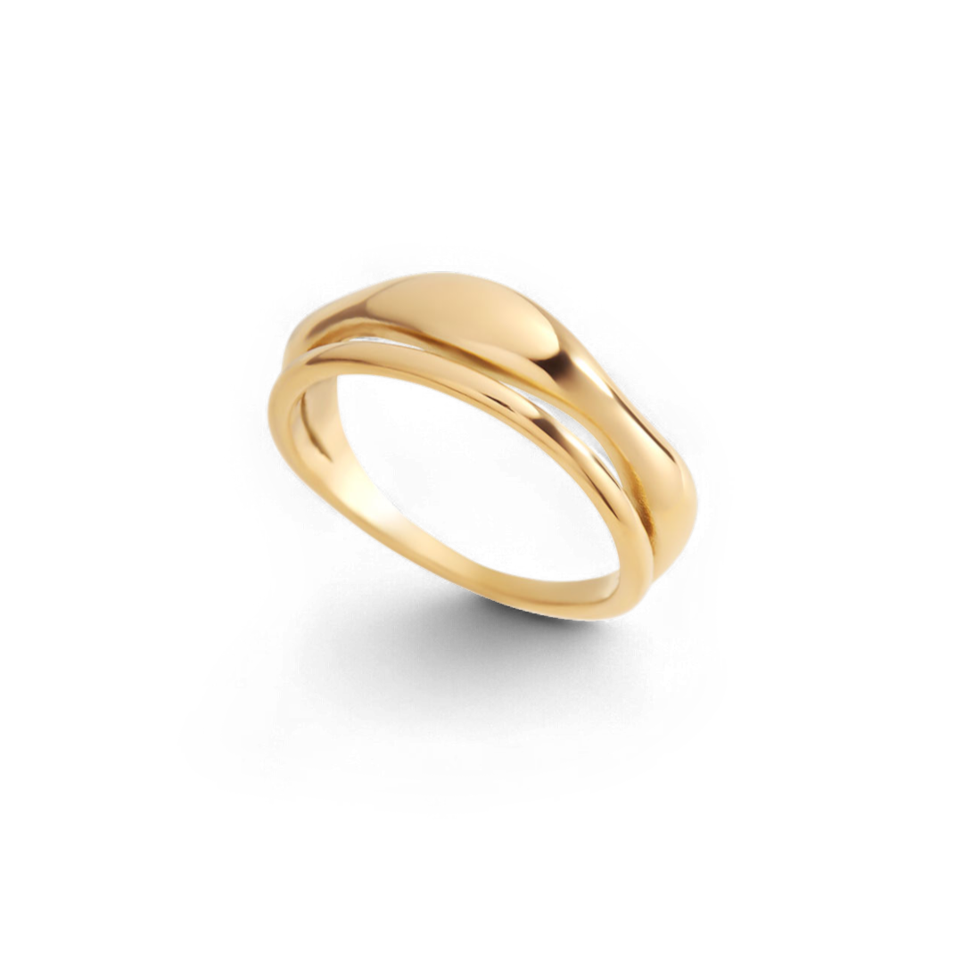 Mind The Gap Ring in Gold Plated — Vanny Jewels