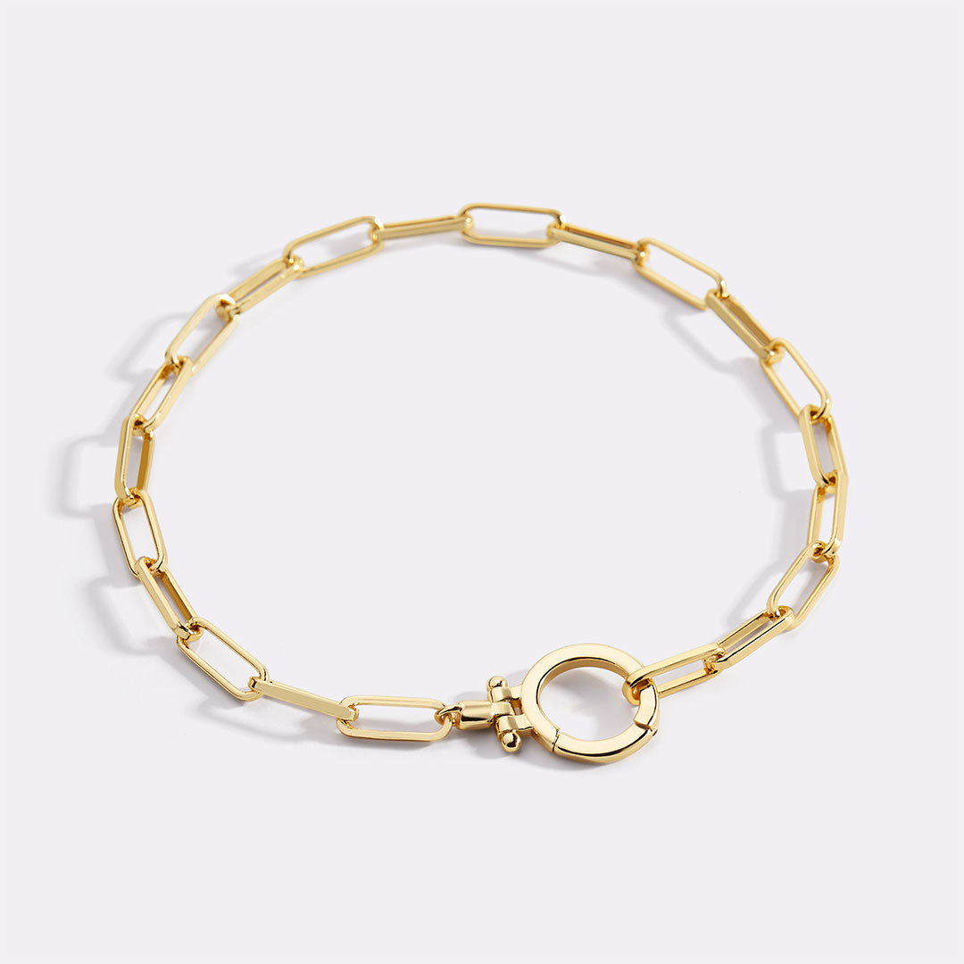 Armband mit mintfarbener Büroklammer