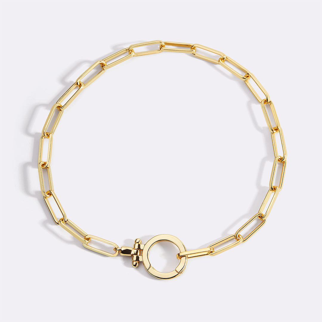 Armband mit mintfarbener Büroklammer