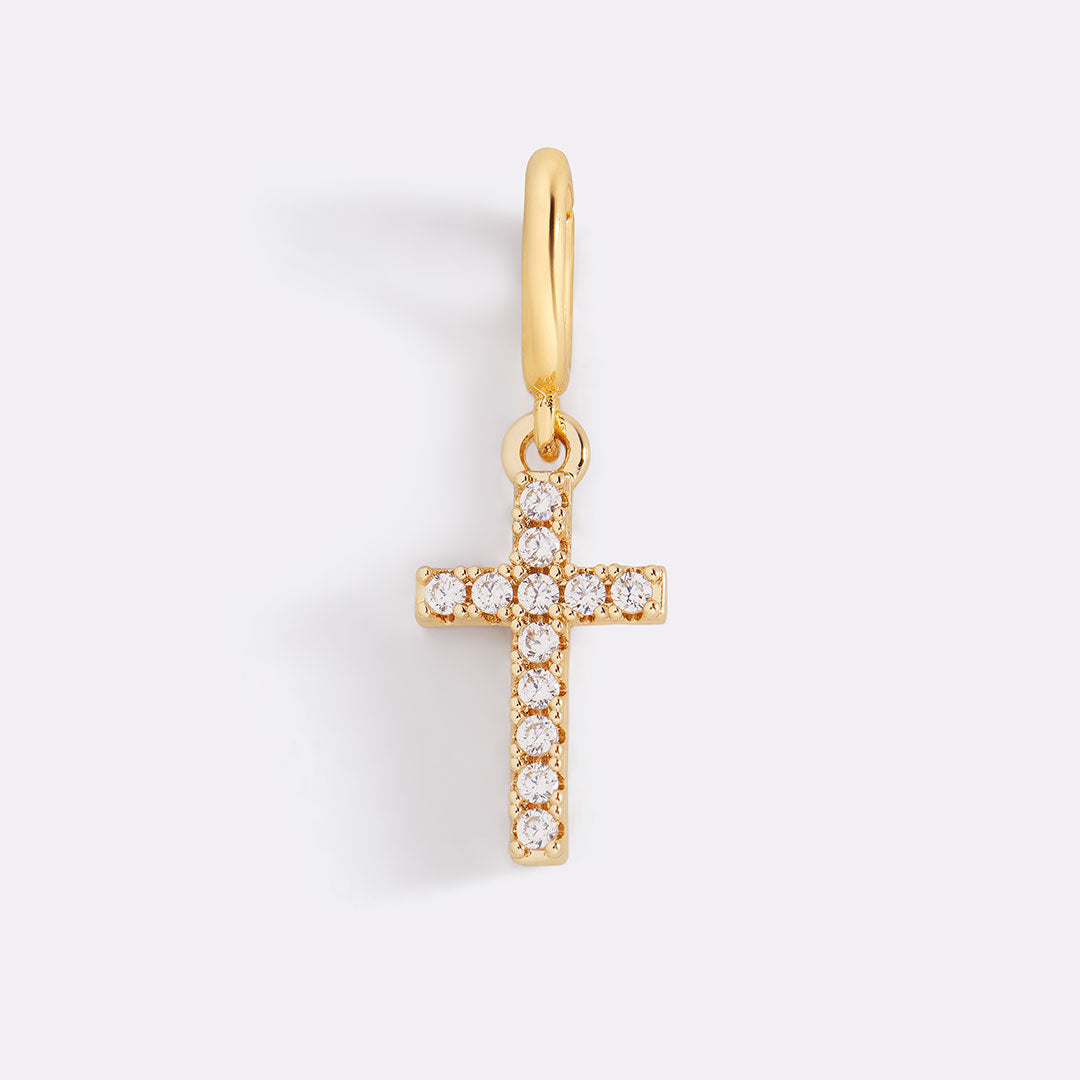 Kreuz-Charm mit Pavé