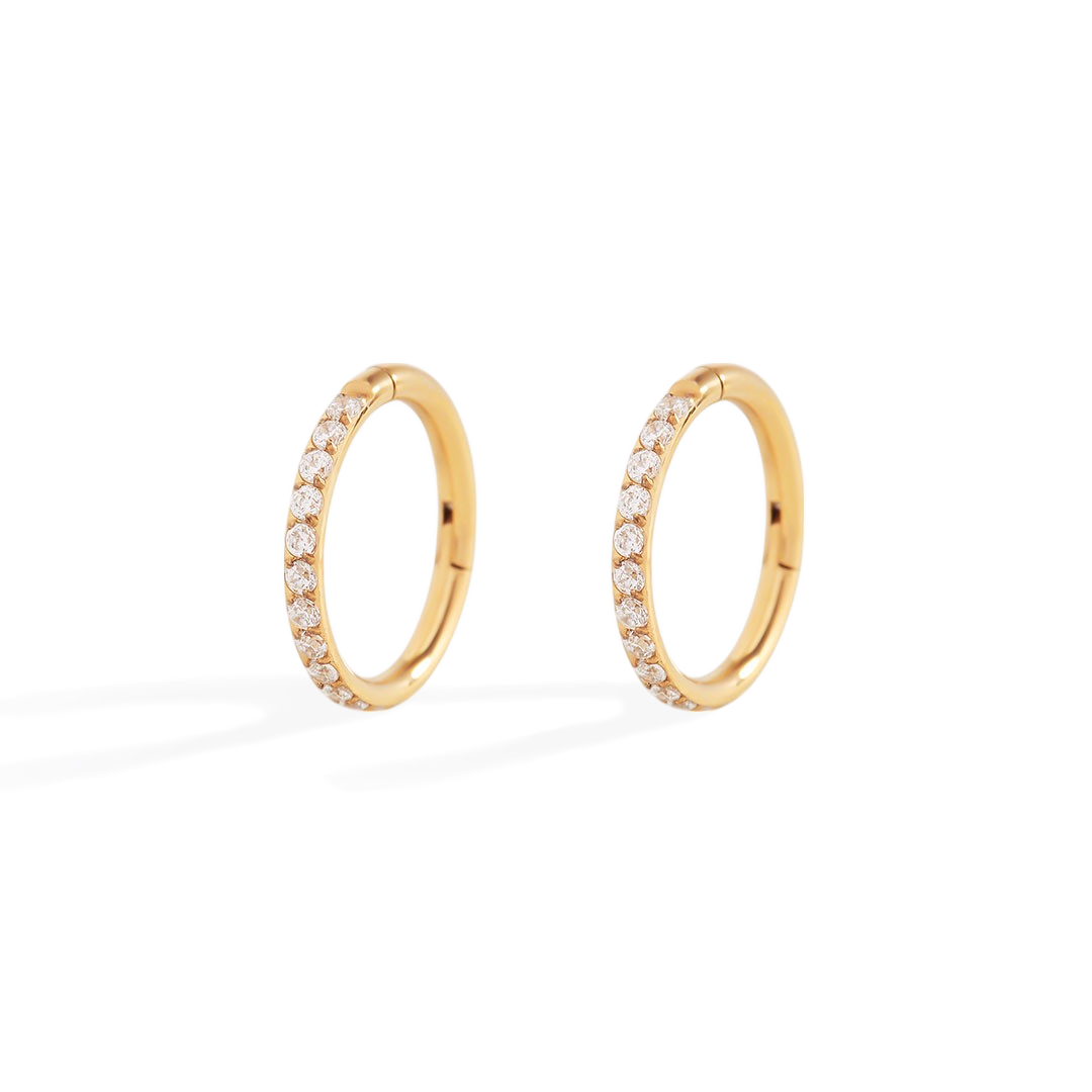 Eternity Crystal Cartilage Hoop Earrings | 16g — Vanny Jewels