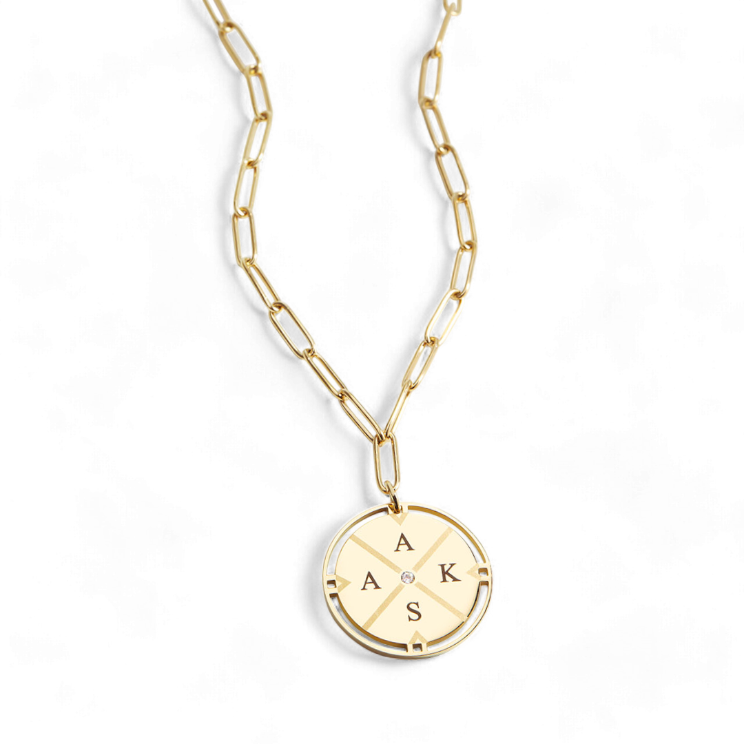 Personalized Compass Pendant Necklace — Vanny Jewels