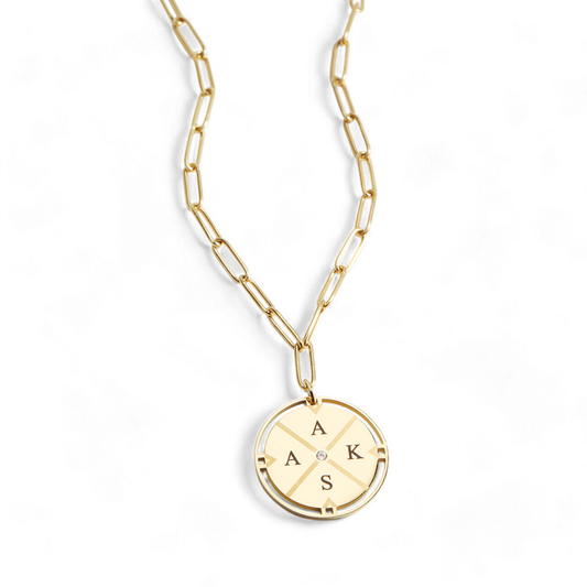 Personalized Compass Pendant Necklace — Vanny Jewels