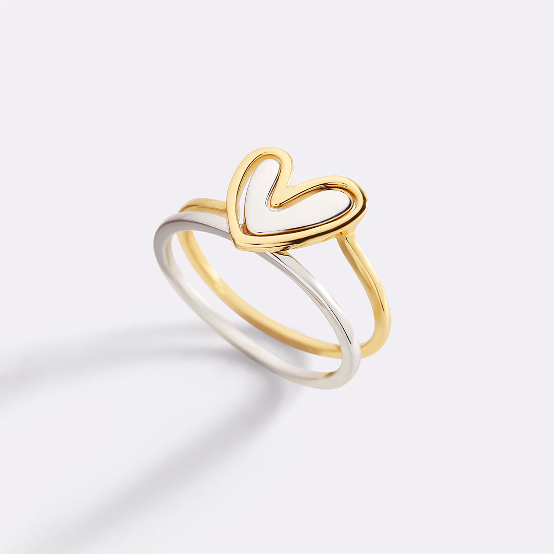 Anello a cuore multistrato "Amor proprio"