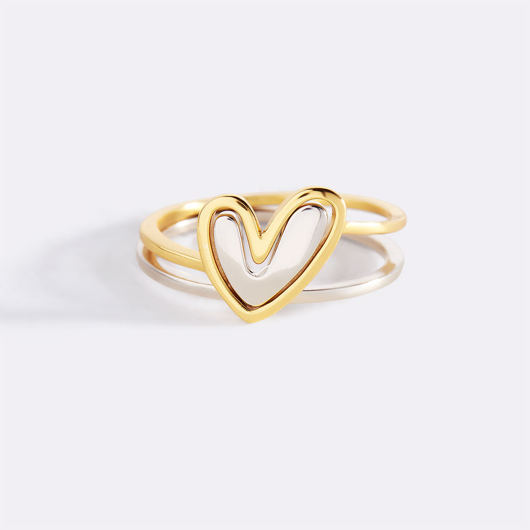 Anello a cuore multistrato "Amor proprio"