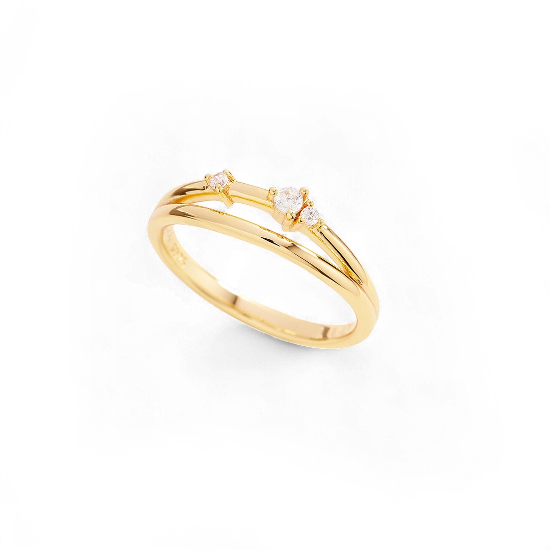 Crescent Moon Diamond Ring in 925 Sterling Silver — Vanny Jewels