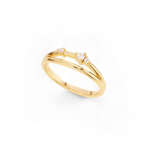 Crescent Moon Diamond Ring in 925 Sterling Silver — Vanny Jewels