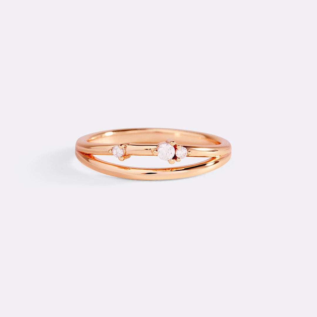 Halbmond-Diamantring