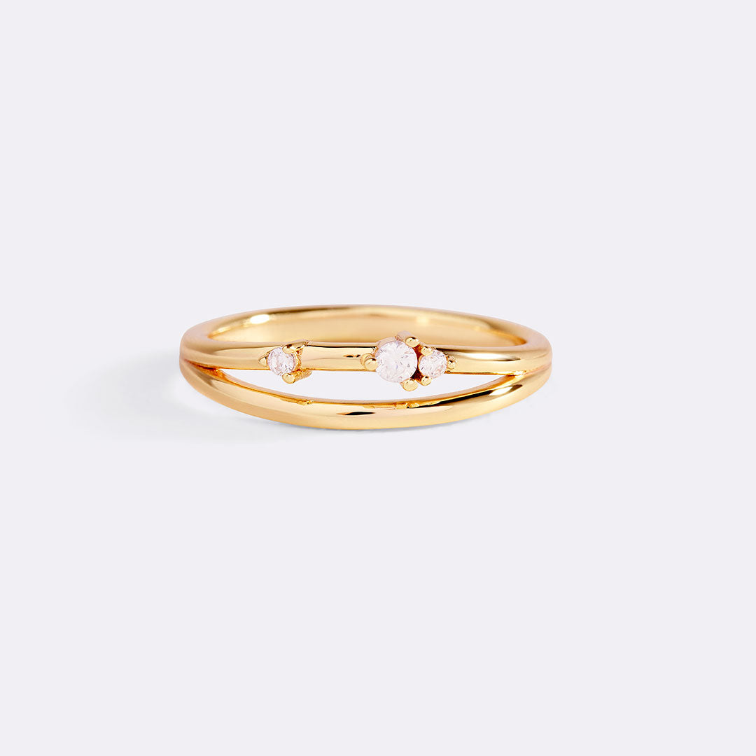 Halbmond-Diamantring