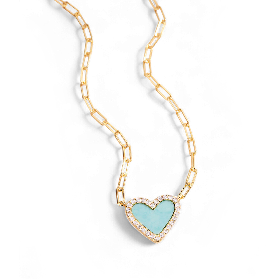 Dainty Heart Paperclip Necklace — Vanny Jewels