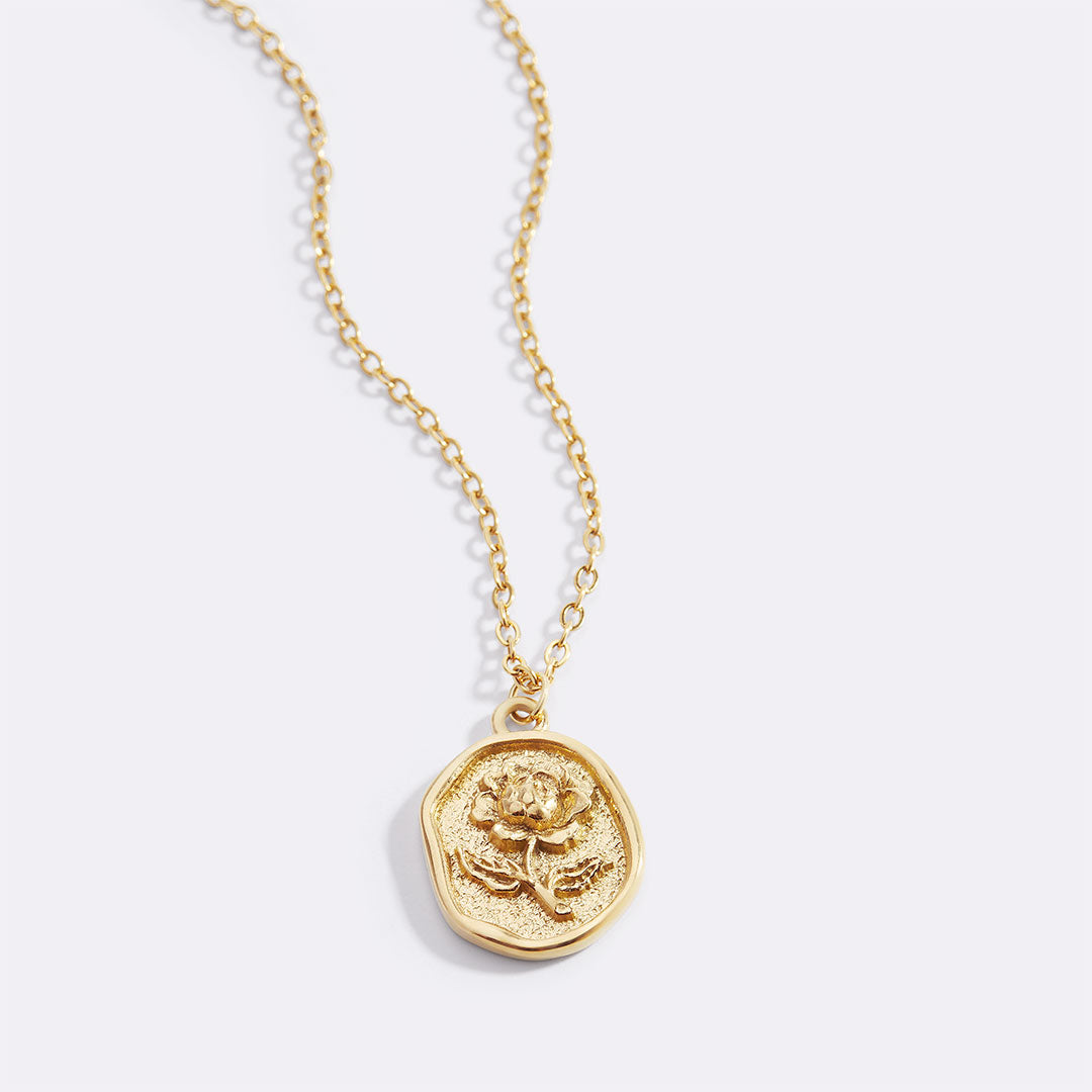 Collana Pendente Rosa Stampata
