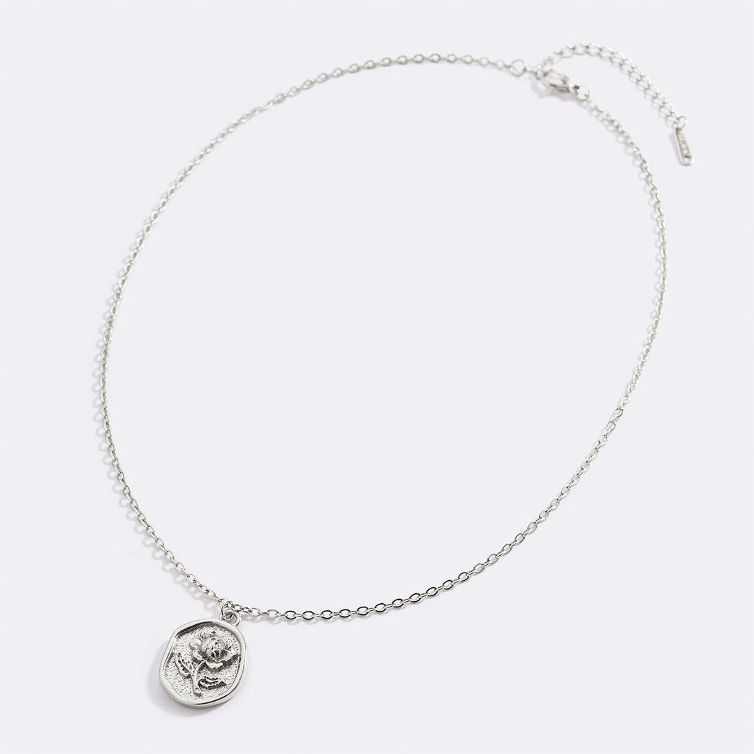 Collana Pendente Rosa Stampata