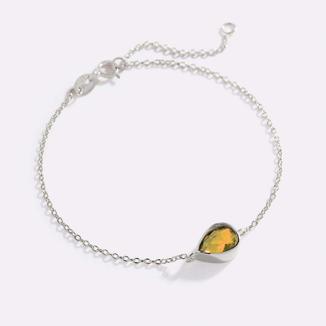 Teardrop Birthstone Bracelet in 925 sterling silver with November birthstone