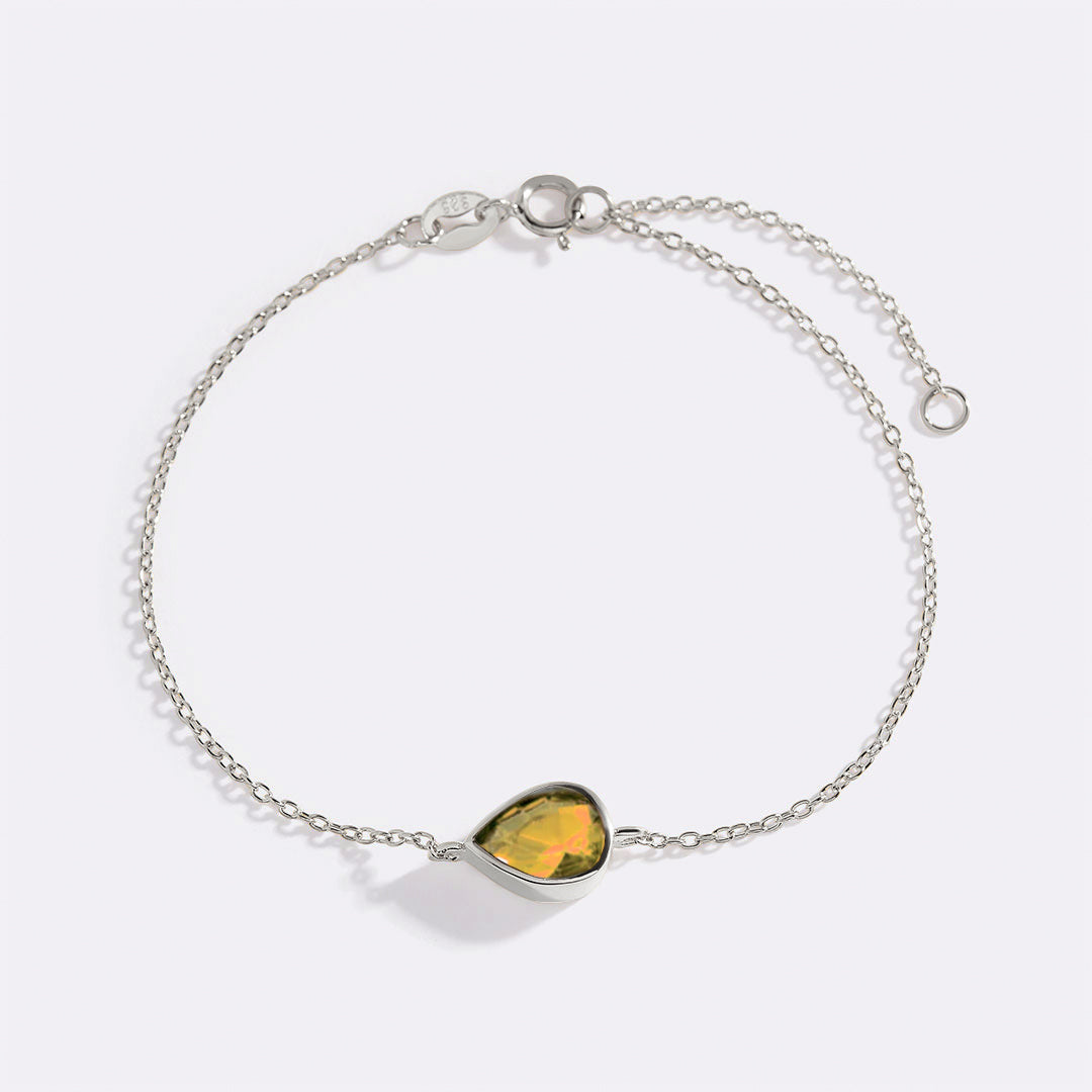 Teardrop Birthstone Bracelet in 925 sterling silver with November birthstone