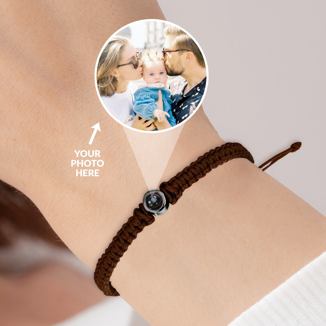 Bracciale intrecciato personalizzato con foto